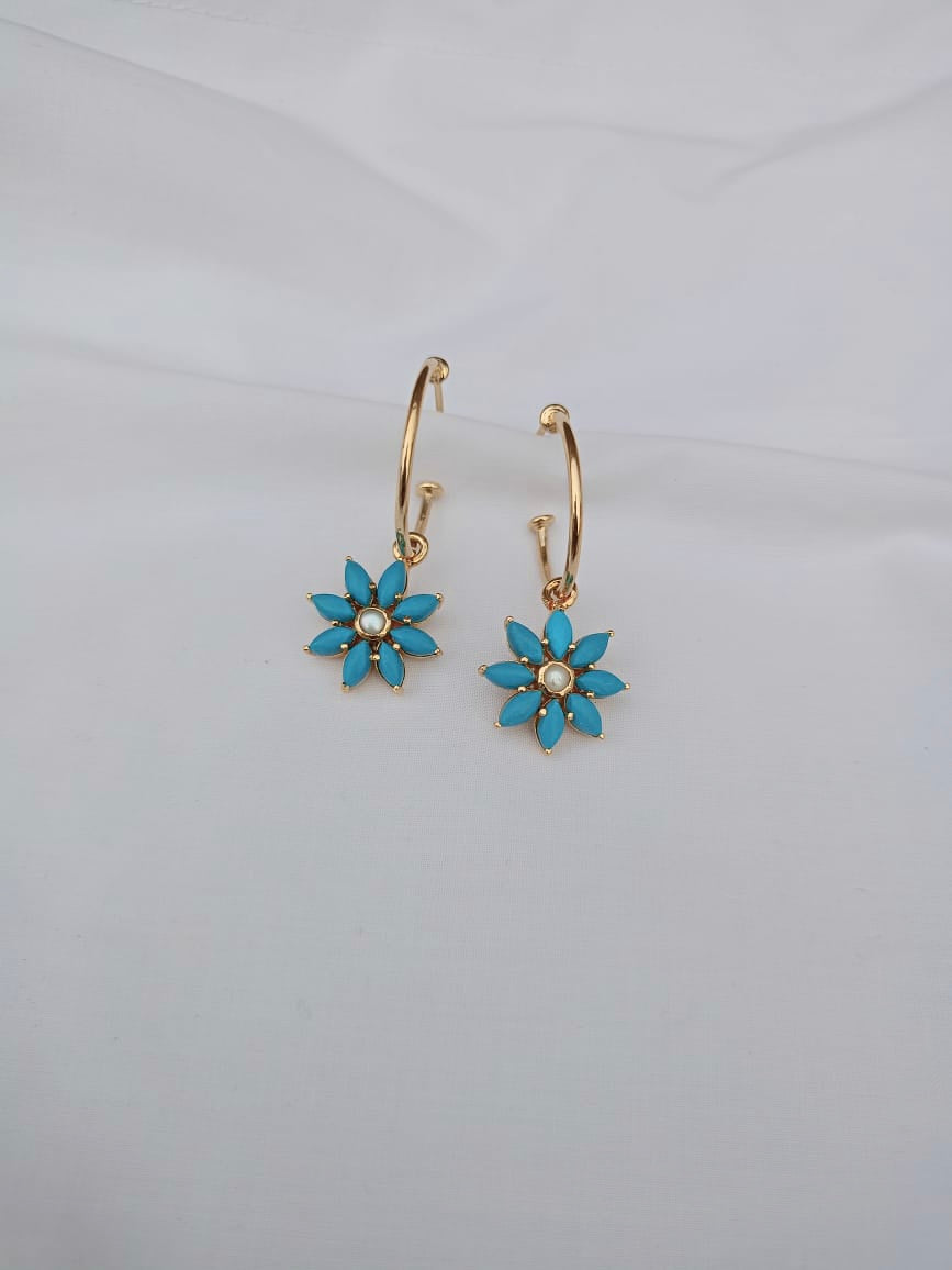 Blue Poppy Hoops