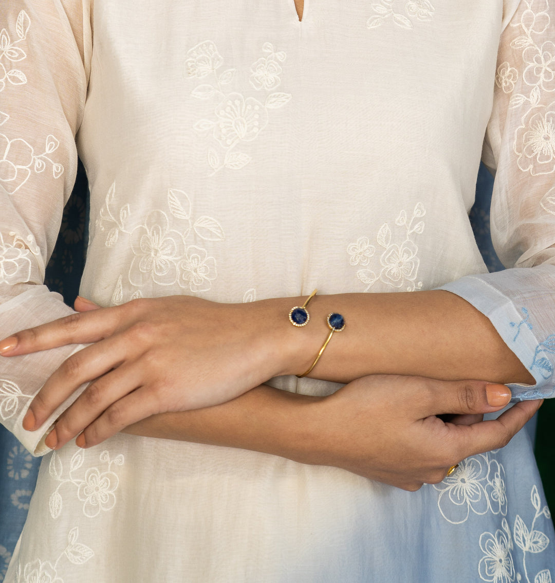 Faceted Blue Lune Bracelet