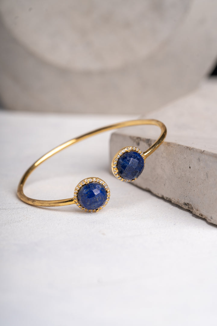 Faceted Blue Lune Bracelet